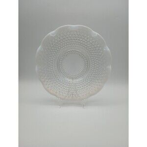 Anchor Hocking 1940s Hobnail Moonstone 10.75" Serving Plate Opalescent